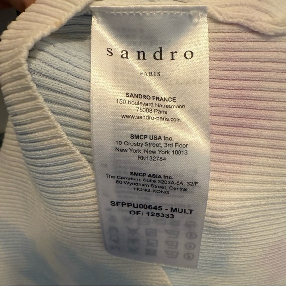 Sandro Paris Tie-dyed Knitted Crop Top In Multicolore Size 2/ medium - Picture 2 of 6